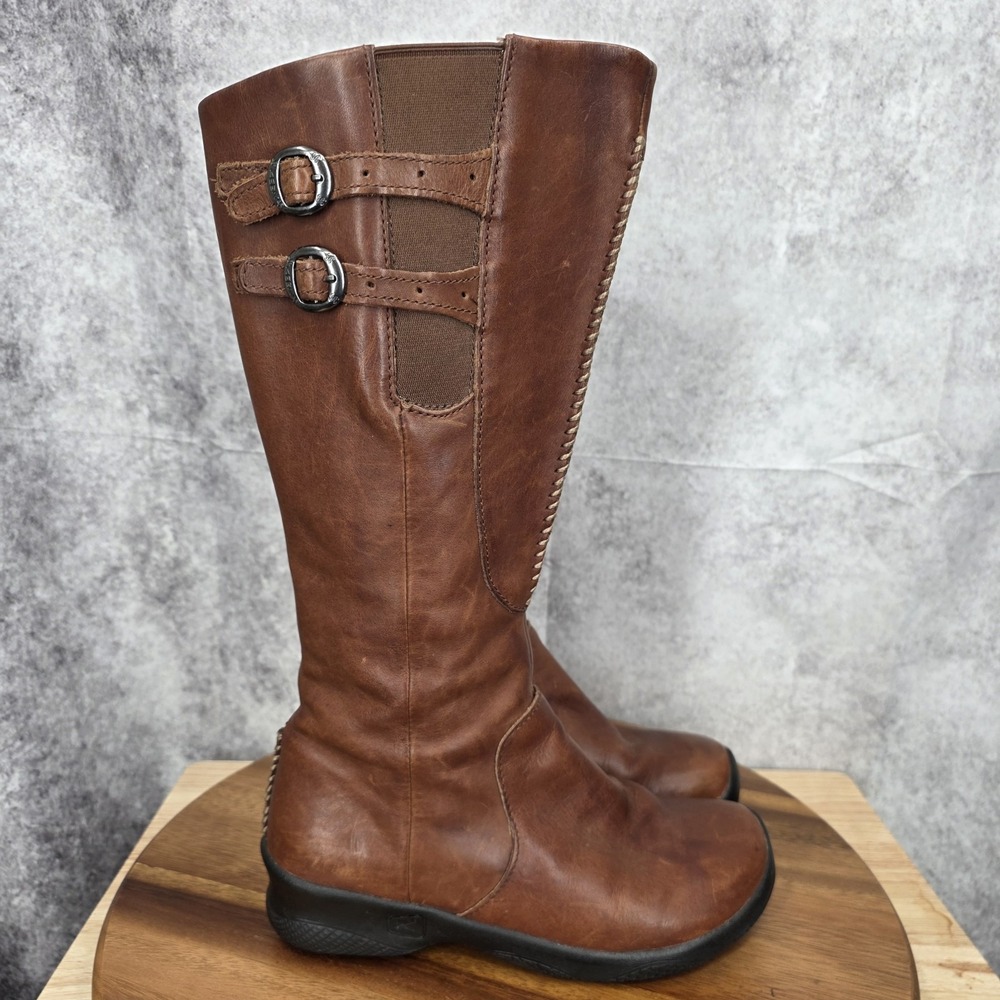 Keen Riding Boots Womens 6.5 Bern Baby Bern Brown Leather Knee High Wedge